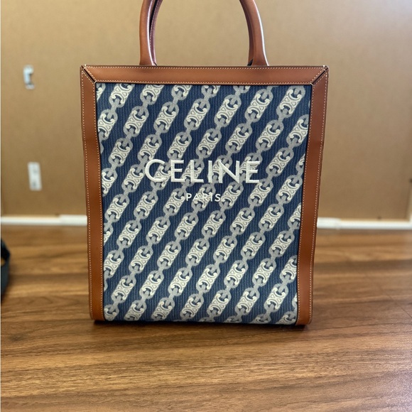 Celine Handbags - Celine Tan and Blue Tote